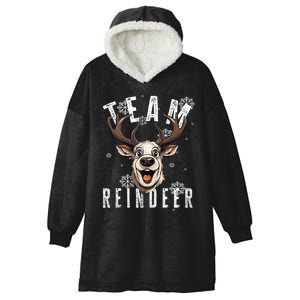 Team Reindeer Christmas Theme Funny Reindeer Tank Top Hooded Wearable Blanket