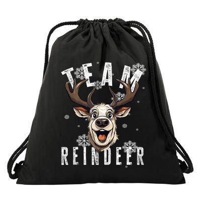 Team Reindeer Christmas Theme Funny Reindeer Tank Top Drawstring Bag