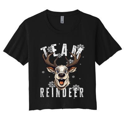 Team Reindeer Christmas Theme Funny Reindeer Tank Top Crop Top