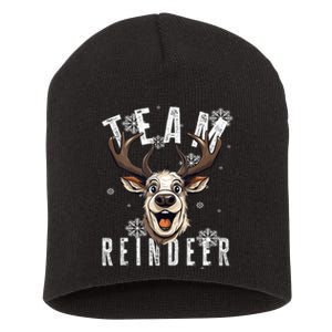 Team Reindeer Christmas Theme Funny Reindeer Tank Top Short Acrylic Beanie