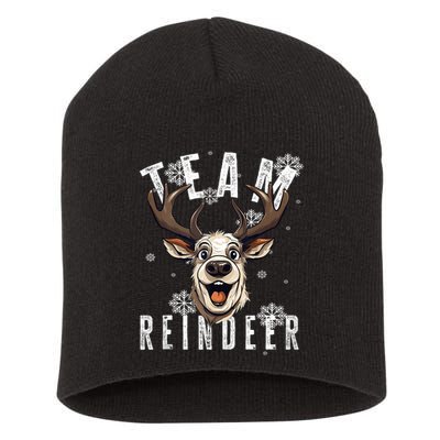 Team Reindeer Christmas Theme Funny Reindeer Tank Top Short Acrylic Beanie