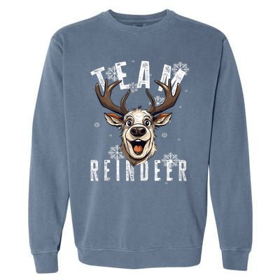 Team Reindeer Christmas Theme Funny Reindeer Tank Top Garment-Dyed Sweatshirt