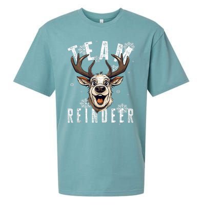 Team Reindeer Christmas Theme Funny Reindeer Tank Top Sueded Cloud Jersey T-Shirt