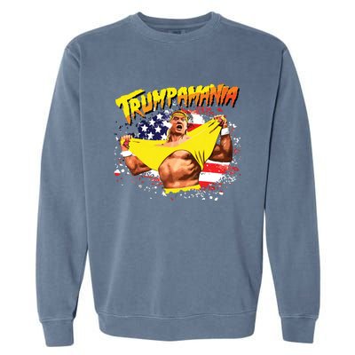 Trump Republican Convention Wrestling Meme Trumpamania Garment-Dyed Sweatshirt