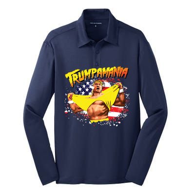 Trump Republican Convention Wrestling Meme Trumpamania Silk Touch Performance Long Sleeve Polo