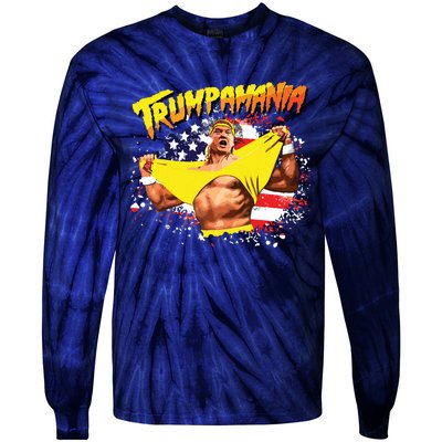 Trump Republican Convention Wrestling Meme Trumpamania Tie-Dye Long Sleeve Shirt