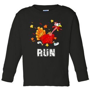 Turkey Run Costume Thanksgiving Running Turkey Trot Toddler Long Sleeve Shirt