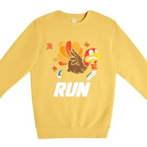 Turkey Run Costume Thanksgiving Running Turkey Trot Premium Crewneck Sweatshirt