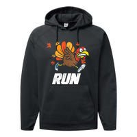 Turkey Run Costume Thanksgiving Running Turkey Trot Performance Fleece Hoodie