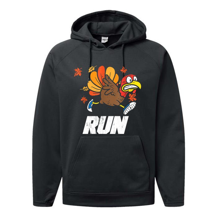 Turkey Run Costume Thanksgiving Running Turkey Trot Performance Fleece Hoodie