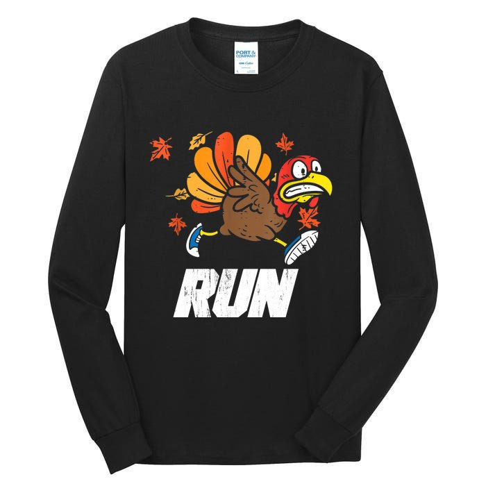 Turkey Run Costume Thanksgiving Running Turkey Trot Tall Long Sleeve T-Shirt