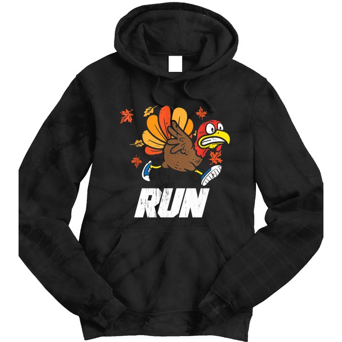 Turkey Run Costume Thanksgiving Running Turkey Trot Tie Dye Hoodie