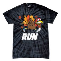 Turkey Run Costume Thanksgiving Running Turkey Trot Tie-Dye T-Shirt