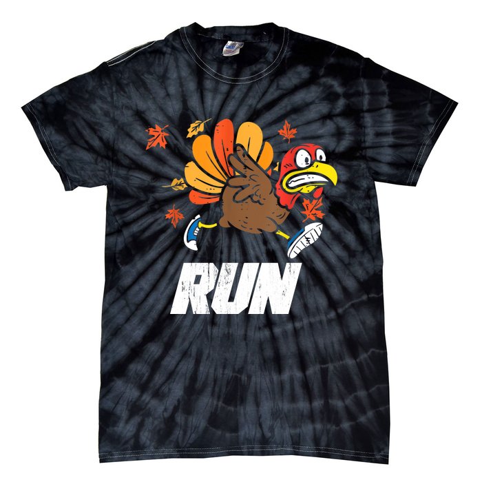 Turkey Run Costume Thanksgiving Running Turkey Trot Tie-Dye T-Shirt