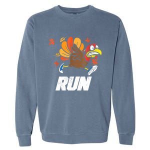 Turkey Run Costume Thanksgiving Running Turkey Trot Garment-Dyed Sweatshirt