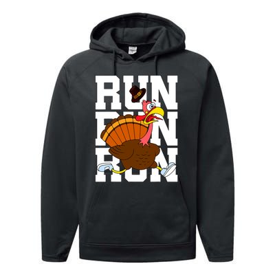 Turkey Run Costume Thanksgiving Running Turkey Trot Performance Fleece Hoodie