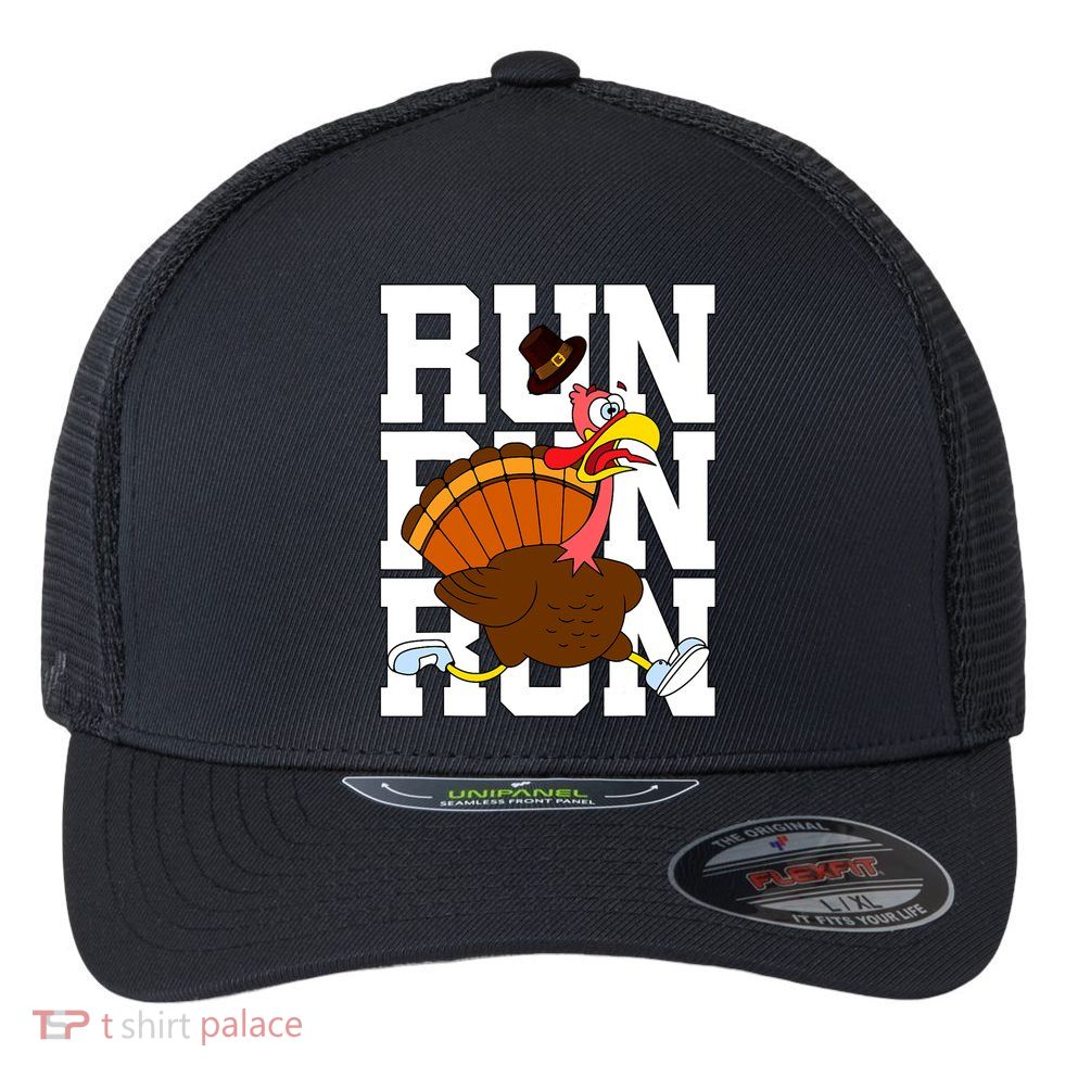 Turkey Run Costume Thanksgiving Running Turkey Trot Flexfit Unipanel Trucker Cap