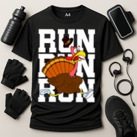 Turkey Run Costume Thanksgiving Running Turkey Trot Cooling Performance Crew T-Shirt