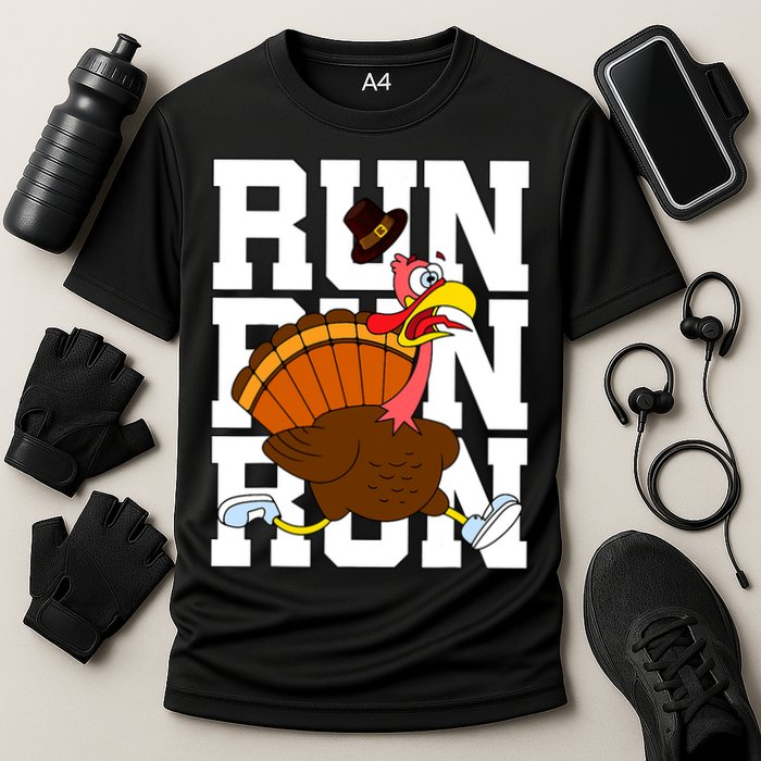 Turkey Run Costume Thanksgiving Running Turkey Trot Cooling Performance Crew T-Shirt