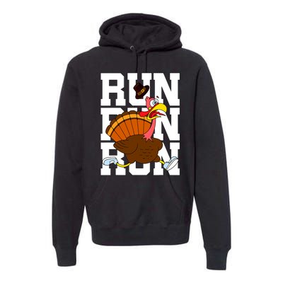 Turkey Run Costume Thanksgiving Running Turkey Trot Premium Hoodie