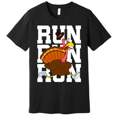 Turkey Run Costume Thanksgiving Running Turkey Trot Premium T-Shirt