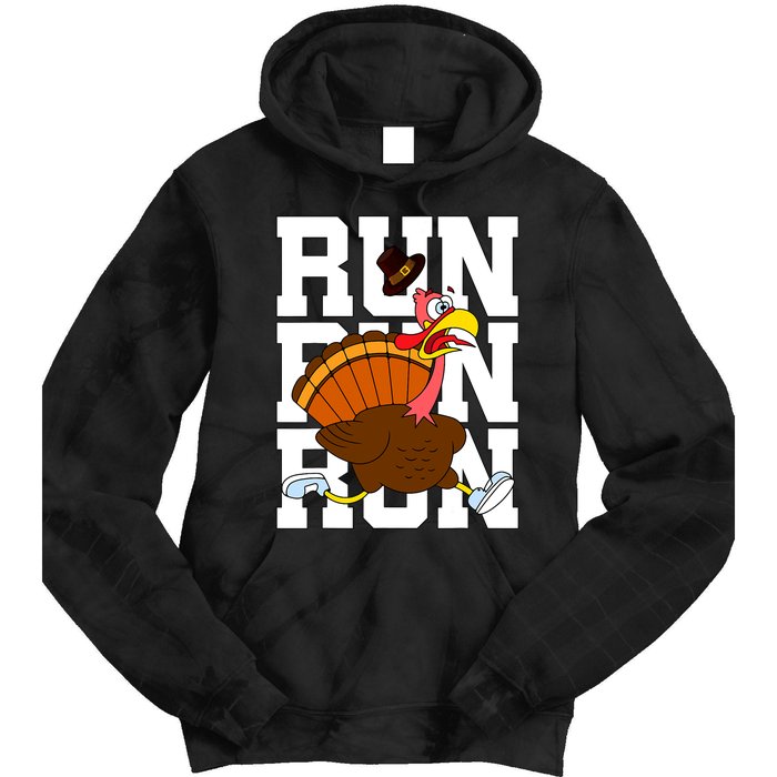 Turkey Run Costume Thanksgiving Running Turkey Trot Tie Dye Hoodie