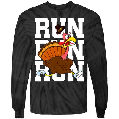Turkey Run Costume Thanksgiving Running Turkey Trot Tie-Dye Long Sleeve Shirt