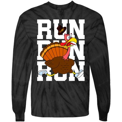 Turkey Run Costume Thanksgiving Running Turkey Trot Tie-Dye Long Sleeve Shirt