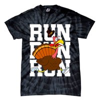 Turkey Run Costume Thanksgiving Running Turkey Trot Tie-Dye T-Shirt