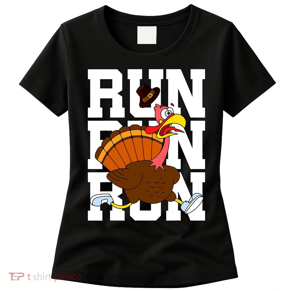 Turkey Run Costume Thanksgiving Running Turkey Trot Womens T-Shirt