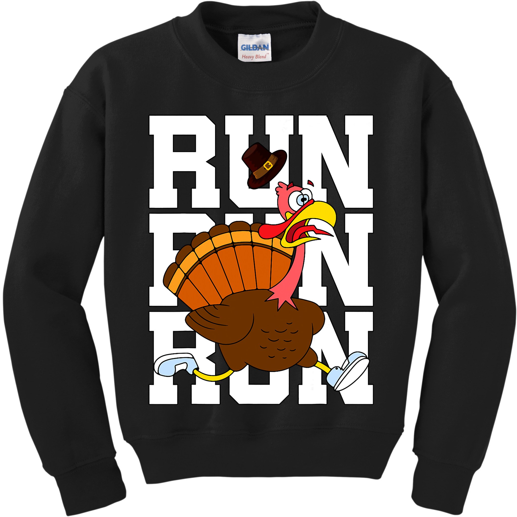 Turkey Run Costume Thanksgiving Running Turkey Trot Kids Sweatshirt