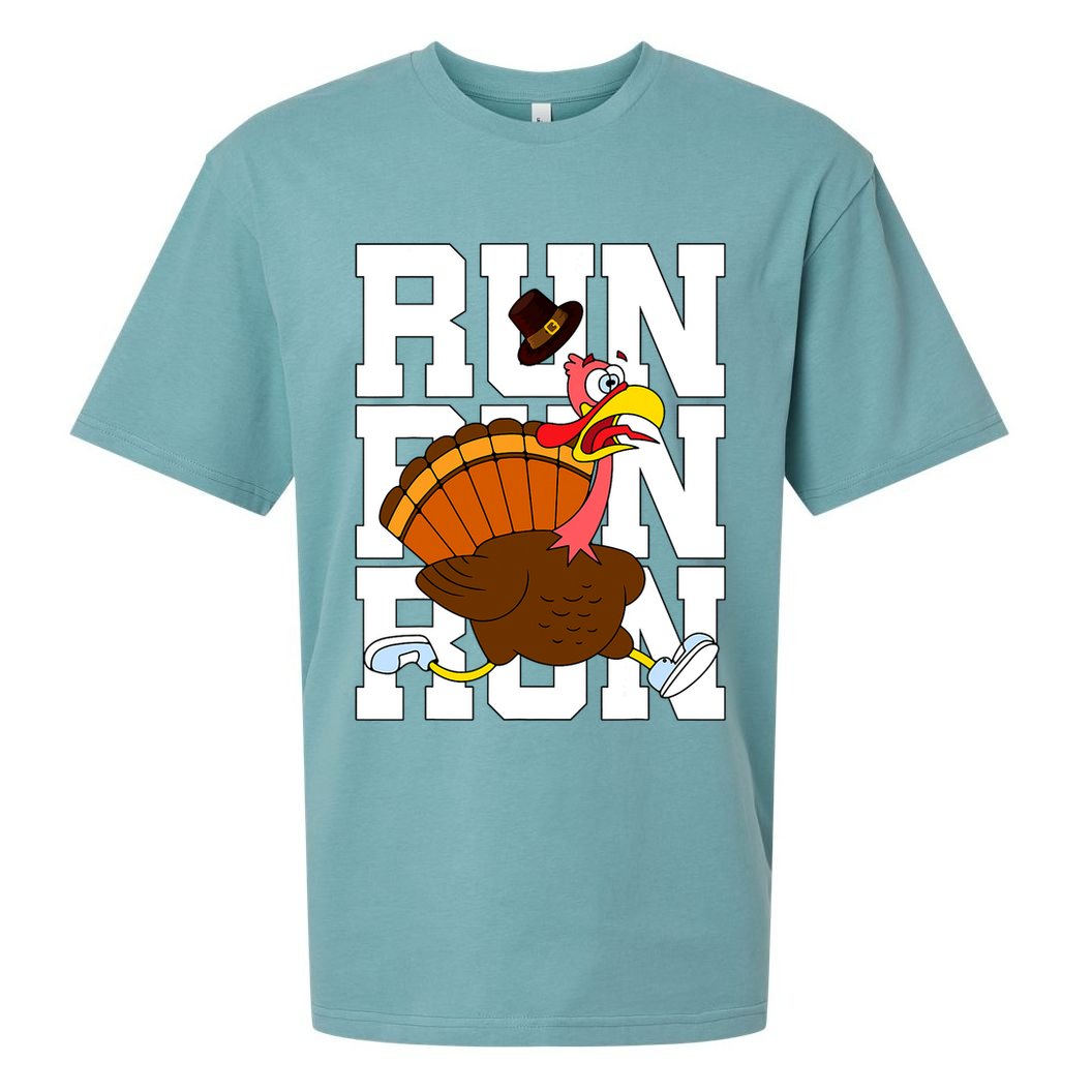 Turkey Run Costume Thanksgiving Running Turkey Trot Sueded Cloud Jersey T-Shirt