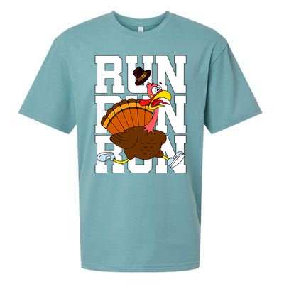 Turkey Run Costume Thanksgiving Running Turkey Trot Sueded Cloud Jersey T-Shirt