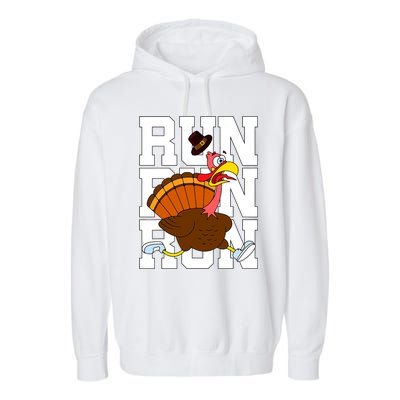 Turkey Run Costume Thanksgiving Running Turkey Trot Garment-Dyed Fleece Hoodie