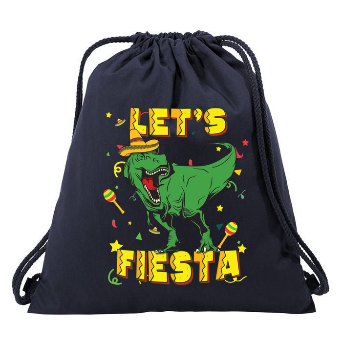 T Rex Cinco De Mayo Shirts Tyrannosaurus Dinosaur Lets Fiesta Drawstring Bag