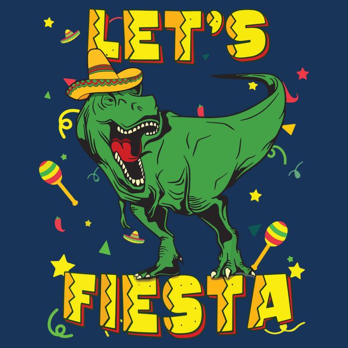 T Rex Cinco De Mayo Shirts Tyrannosaurus Dinosaur Lets Fiesta 16 in Basic Backpack