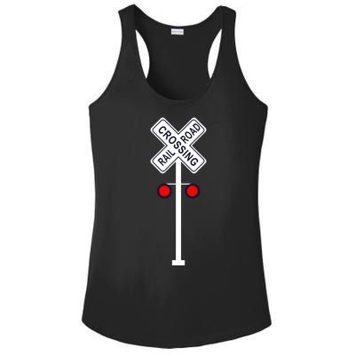 Train Railroad Crossing With Lights Road Sign Ladies PosiCharge Competitor Racerback Tank