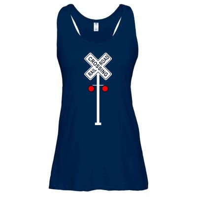 Train Railroad Crossing With Lights Road Sign Ladies Essential Flowy Tank