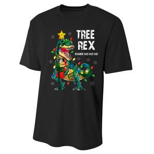 Tree Rex Christmas Tree Dinosaur Costume For Christma Performance Sprint T-Shirt