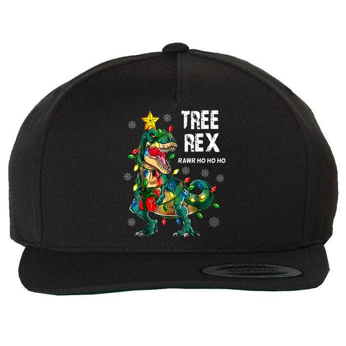 Tree Rex Christmas Tree Dinosaur Costume For Christma Wool Snapback Cap