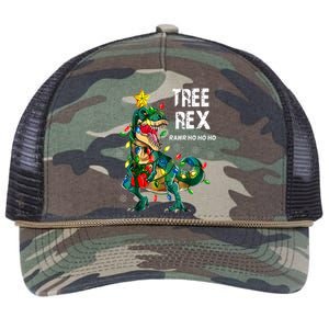 Tree Rex Christmas Tree Dinosaur Costume For Christma Retro Rope Trucker Hat Cap