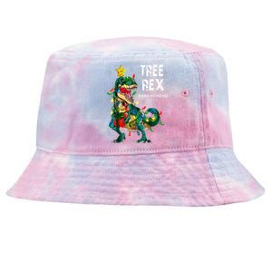 Tree Rex Christmas Tree Dinosaur Costume For Christma Tie-Dyed Bucket Hat