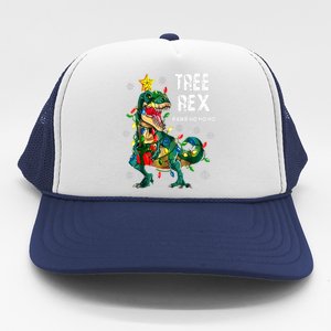 Tree Rex Christmas Tree Dinosaur Costume For Christma Trucker Hat