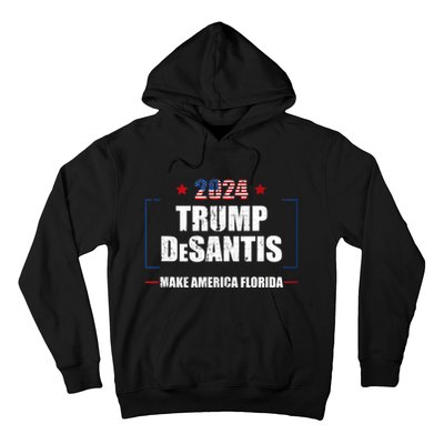 Trump Ron DeSantis 2024 Flag Make America Florida President Hoodie