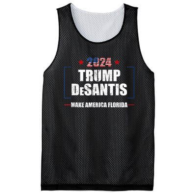 Trump Ron DeSantis 2024 Flag Make America Florida President Mesh Reversible Basketball Jersey Tank