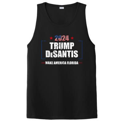 Trump Ron DeSantis 2024 Flag Make America Florida President PosiCharge Competitor Tank