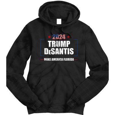 Trump Ron DeSantis 2024 Flag Make America Florida President Tie Dye Hoodie