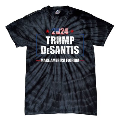 Trump Ron DeSantis 2024 Flag Make America Florida President Tie-Dye T-Shirt