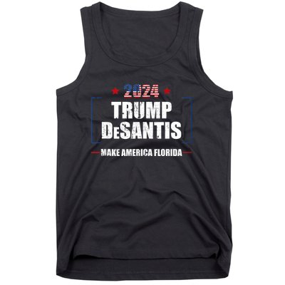 Trump Ron DeSantis 2024 Flag Make America Florida President Tank Top