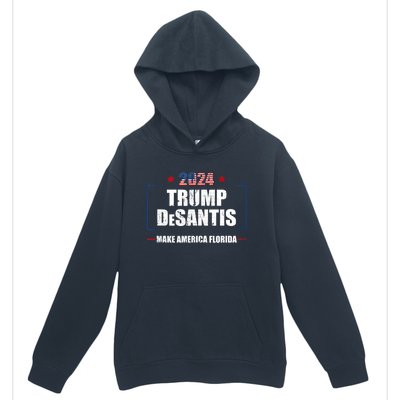 Trump Ron DeSantis 2024 Flag Make America Florida President Urban Pullover Hoodie